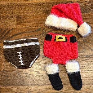 Santa and football infant Knit Costume